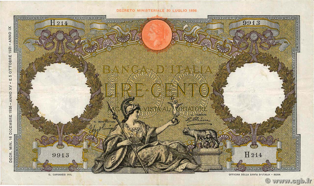 Banconota italiana vintage con dettagli artistici, simbolo di collezionismo e passione storica.